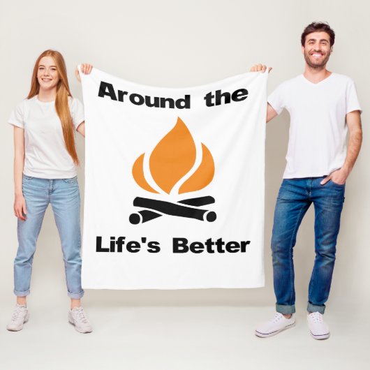 Het leven is beter rond het kampvuur fleece deken (In situ)