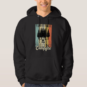 Het Leven Is Beter Rond Het Kampvuur Kamperen Wand Hoodie