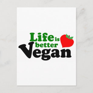 Het leven is beter Vegan Briefkaart