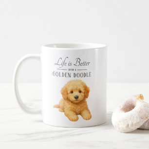 Het leven is Betere Gouden Doodle Koffiemok