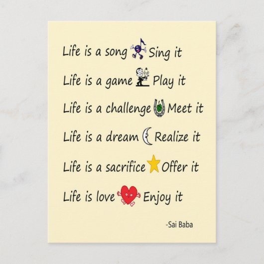 Het leven is briefkaart (Voorkant)