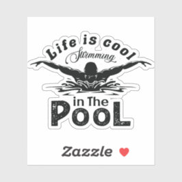 Het leven is cool in de pool sticker
