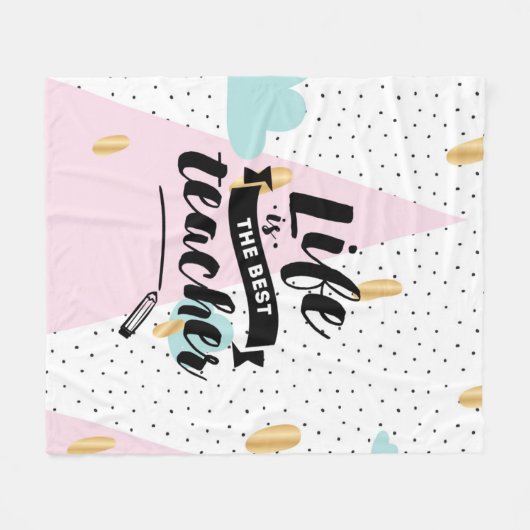 Het leven is de beste leraar fleece deken (Voorkant (Horizontaal))