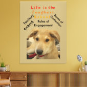 Het leven is de moeilijkste school canvas afdruk (Insitu (Woonkamer))
