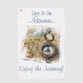 Het leven is een avontuur golfhanddoek (Voorkant)