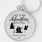 Het leven is een avontuur met je eigen namen sleutelhanger (Voorkant)