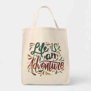 Het leven is een avontuurlijke Canvas tas