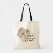 Het leven is een breekbaar handvat met gebedsbloem tote bag (Voorkant)