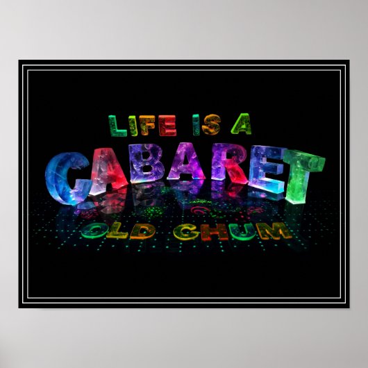 Het leven is een Cabaret, een oude chum Poster (Voorkant)
