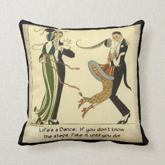 Het leven is een Dans: Illustratie Art Deco Kussen