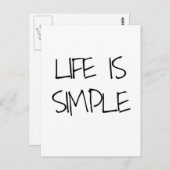 Het leven is een eenvoudig Inspirerend Briefkaart (Voorkant / Achterkant)