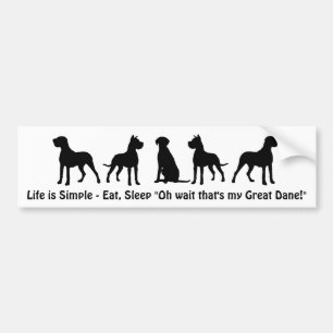 Het leven is een eenvoudige Eat Sleep Great Dane H Bumpersticker