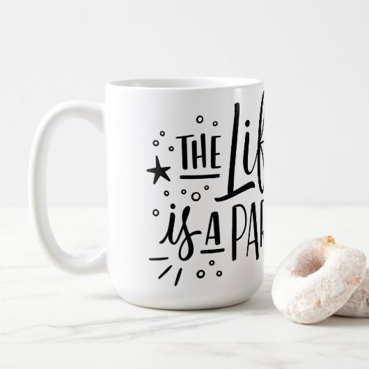 "Het leven is een feest" Ceramic Coffee Mok (Met donut)