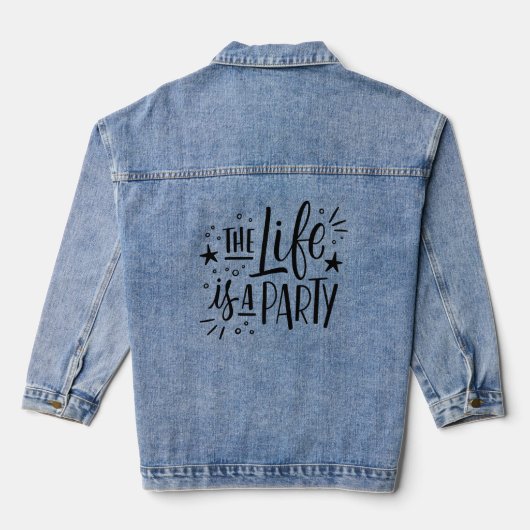 Het leven is een feest denim jacket (Achterkant)