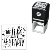 "Het leven is een feest" zelfinkkende rubberen ste Zelfinktende Stempel (In situ)
