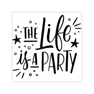 "Het leven is een feest" zelfinkkende rubberen ste Zelfinktende Stempel