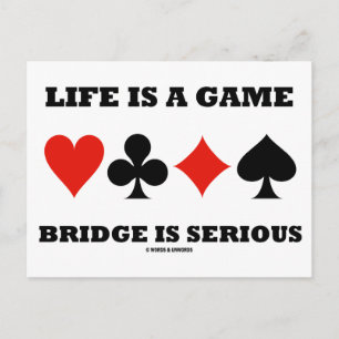 Het leven is een gamebrug is ernstig (vier kaartee briefkaart