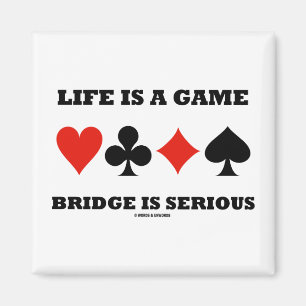 Het leven is een gamebrug is ernstig (vier kaartee magneet