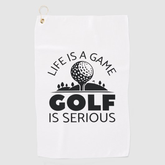 Het leven is een gamgolf die serieus is golfhanddoek (Voorkant)