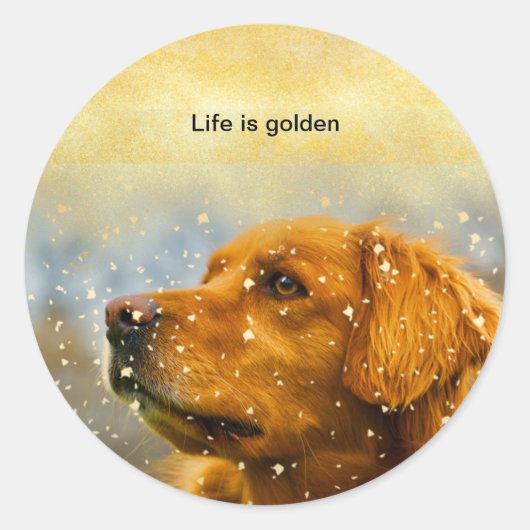het leven is een gouden gouden sticker . (Voorkant)