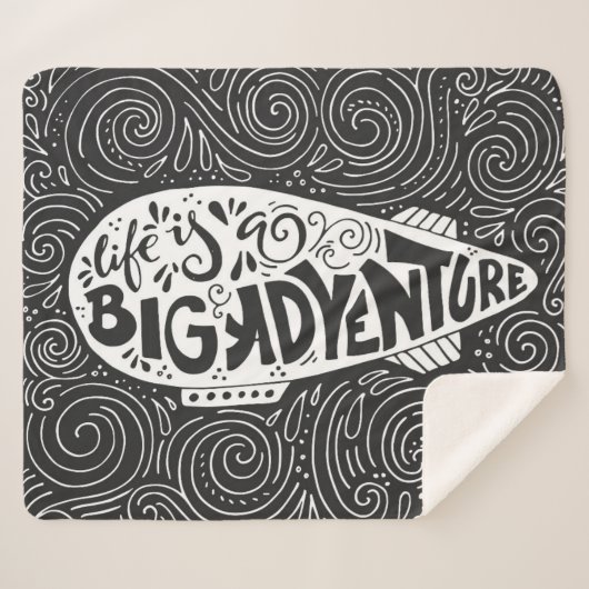 Het leven is een groot avontuur sherpa deken (Voorkant (horizontaal))