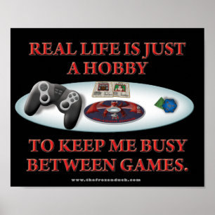 Het leven is een hobby tussen games poster