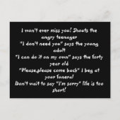 Het leven is een kort briefkaart (Voorkant)