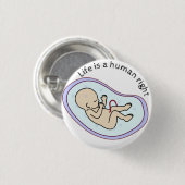 Het leven is een mensenrecht! ronde button 3,2 cm (Voorkant /achterkant)