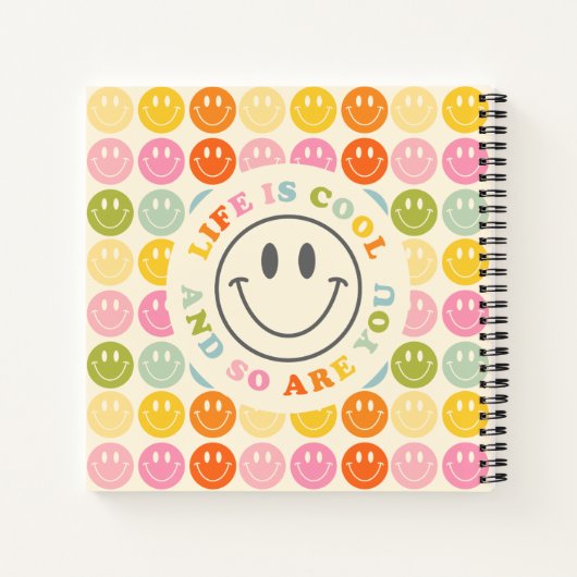 Het leven is een mooi glimlachend gezicht Emoji No Notitieboek (Achterkant)