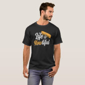 Het leven is een mooie harmonica-speler t-shirt (Voorkant volledig)