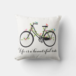 Het leven is een mooie rit, een  fiets kussen