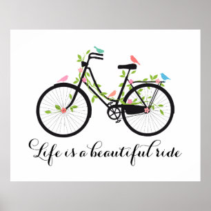 Het leven is een mooie rit, een  fiets poster