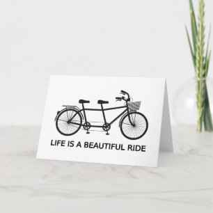 Het leven is een mooie rit, een tandem fiets kaart