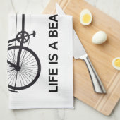 Het leven is een mooie rit, een tandem fiets theedoek (Quarter Fold)