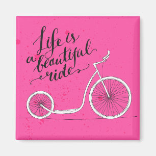 Het leven is een mooie rode roze magneet