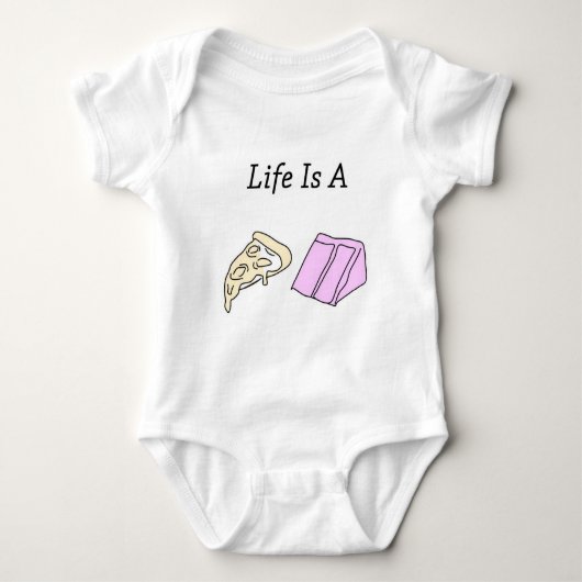 Het leven is een Pizza Cake Baby Bodysuit (Voorkant)