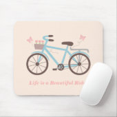 Het leven is een prachtig Gezegde voor fietsers Muismat (Met muis)