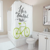 Het leven is een prachtig ride Lime Green Douchegordijn (In situ)
