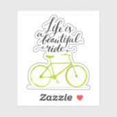 Het leven is een prachtig ride Lime Green Sticker (Vel)