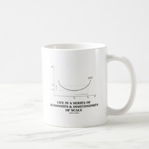 Het leven is een reeks economieën en economieën koffiemok