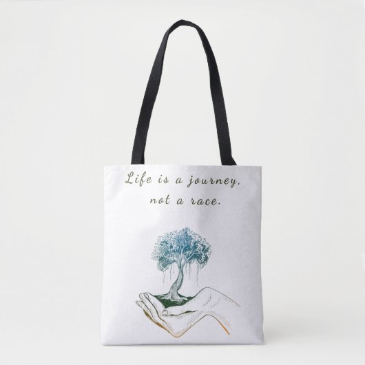 Het leven is een reis, geen race draagtas (Voorkant)