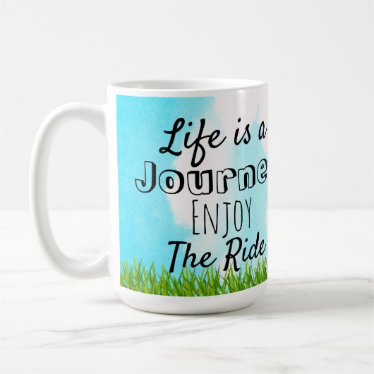 Het leven is een reis Geniet van de Ride Mok (Links)