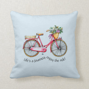 Het leven is een reis, geniet van de rit - Bloemen Kussen