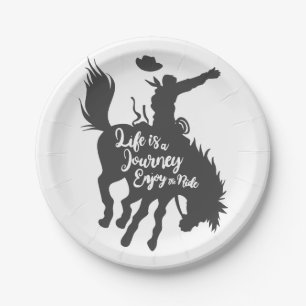 Het leven is een reis - Kies achtergrondkleur Papieren Bordje