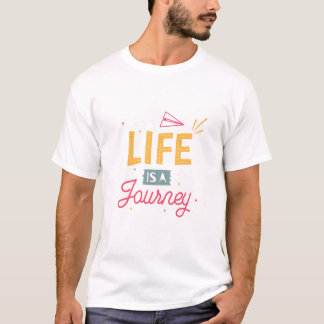 Het leven is een reis met de hand getekend ontwerp t-shirt