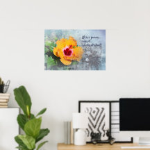het leven is een reis met hibiscus poster