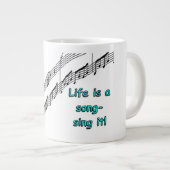 Het leven is een Song-mok Extra Grote Beker (Voorkant rechts)