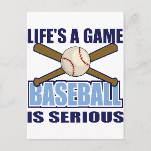 Het leven is een spel, honkbal is serieus briefkaart (Voorkant)