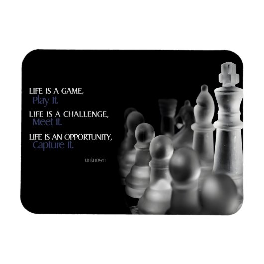 "Het leven is een spel" Inspirerend Quote Flexible Magneet (Horizontaal)