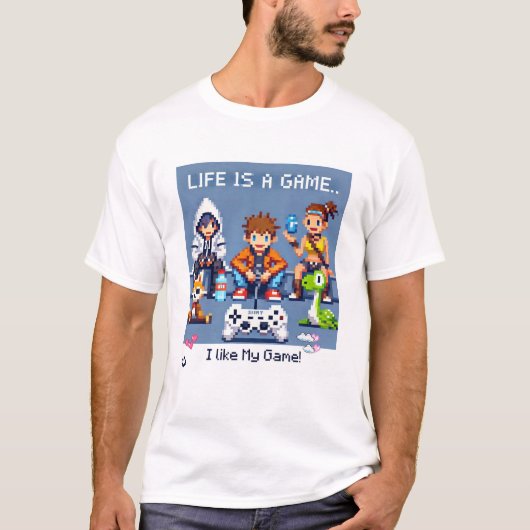 Het leven is een spel.. #Part2 (8bit) (gamer tshir T-shirt (Voorkant)